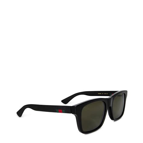 gucci gg0008s black rectangle sunglasses|gucci havana square sunglasses.